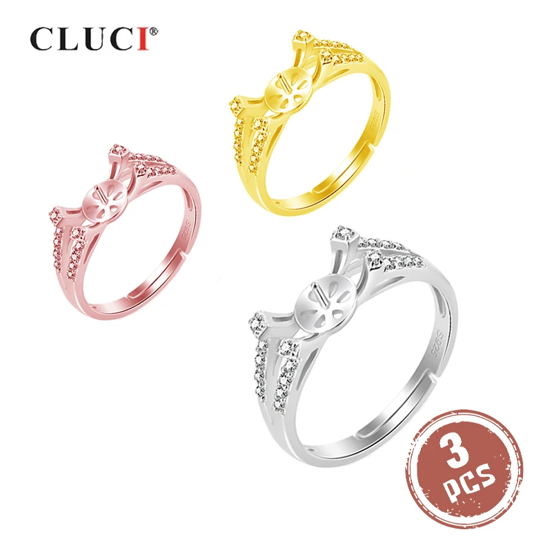 CLUCI 3 шт 925 пробы Серебряное кольцо из циркона для женщин обручальное Серебро 925 жемчужное кольцо регулируемое кольцо для крепления ювелирные изделия SR2168SB
CLUCI 3 шт 925 пробы Серебряное кольцо из циркона для женщин обручальное Серебро 925 жемчужное кольцо регулируемое кольцо для крепления ювелирные изделия SR2168SB