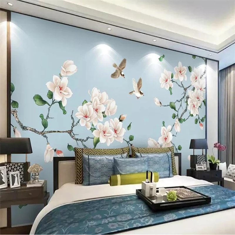 beibehang Wallpaper custom wallpaper mural new Chinese Magnolia hand-painted flowers and birds background wall decorative
beibehang Wallpaper custom wallpaper mural new Chinese Magnolia hand-painted flowers and birds background wall decorative
