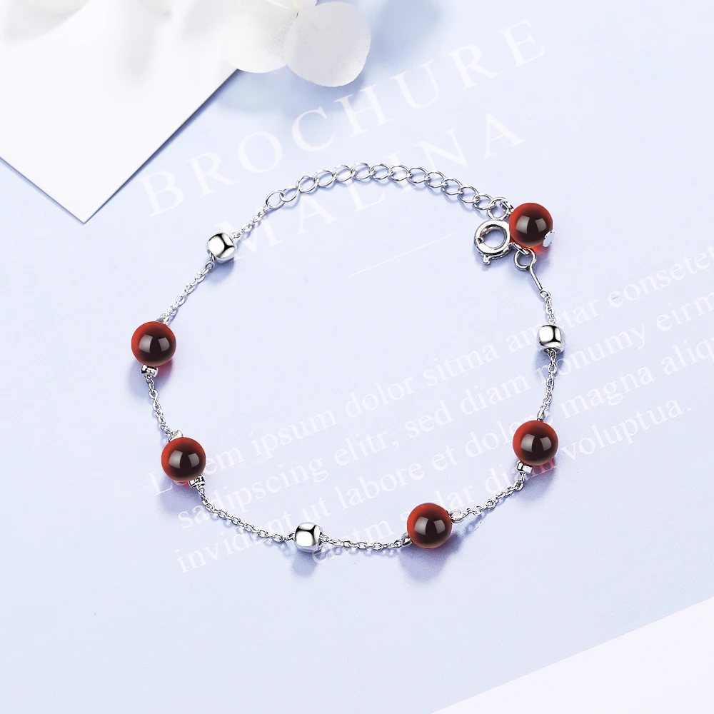 2018 New Natural Stone Garnet Beads Charm Bracelets For Women 100% 925 Sterling Silver Party Gift Fine Europe Jewelry
2018 New Natural Stone Garnet Beads Charm Bracelets For Women 100% 925 Sterling Silver Party Gift Fine Europe Jewelry