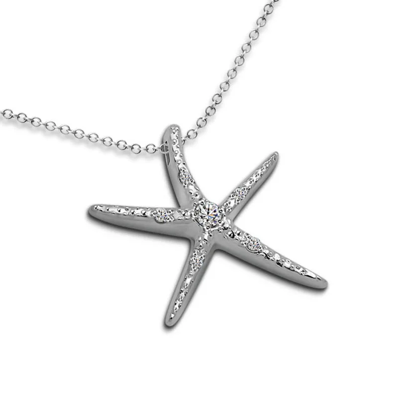 Fashion bright zircon starfish pendant necklace.Women solid 925 sterling silver necklace.Cute girl silver jewelry.Christmas gift
Fashion bright zircon starfish pendant necklace.Women solid 925 sterling silver necklace.Cute girl silver jewelry.Christmas gift