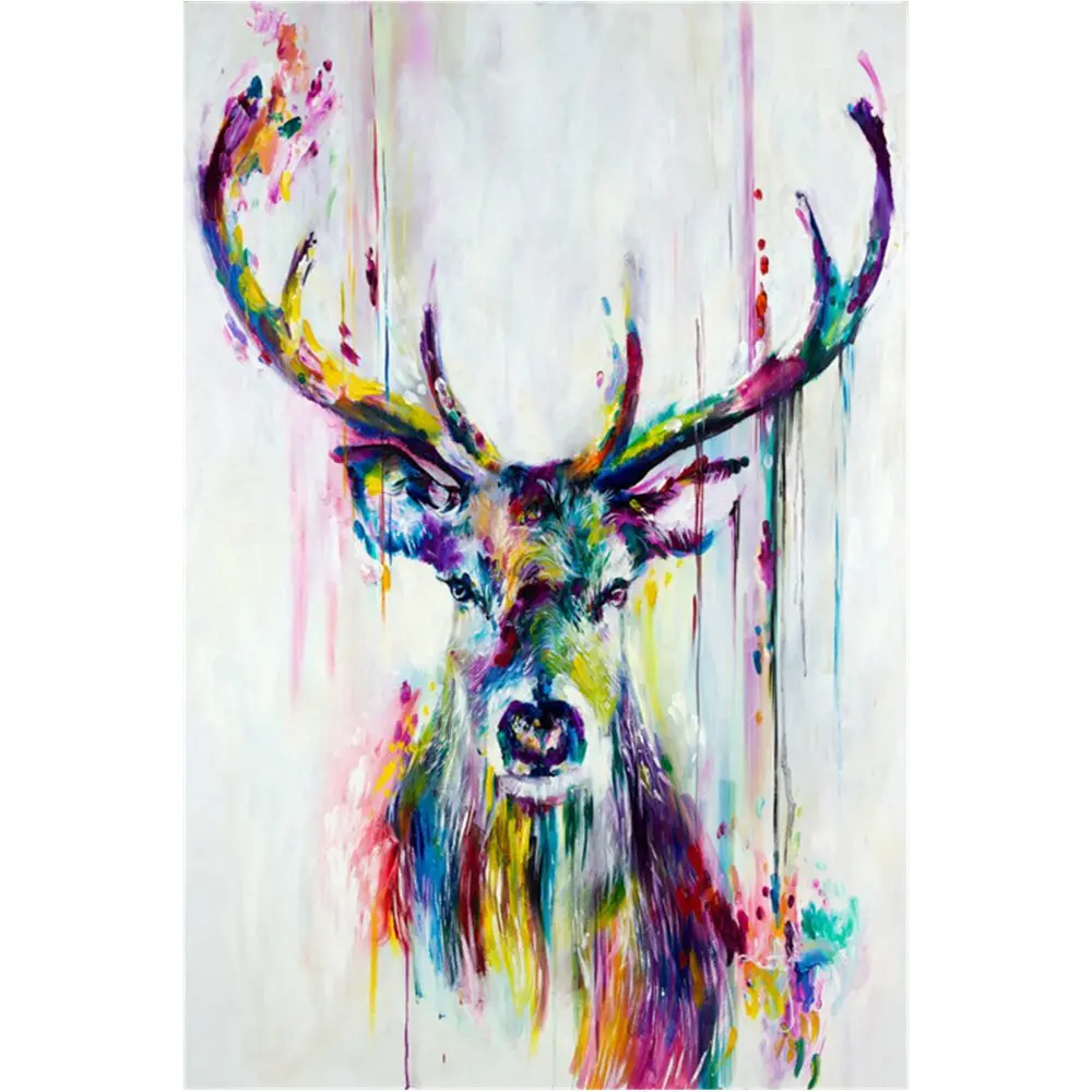 Animal Poster Abstract Print Watercolor Deer Head Stag Wall Art Canvas Painting For Home Office Living Room Wall Decor Drop Ship Deer Painting Paintings On Canvaspicture Posters Aliexpress
