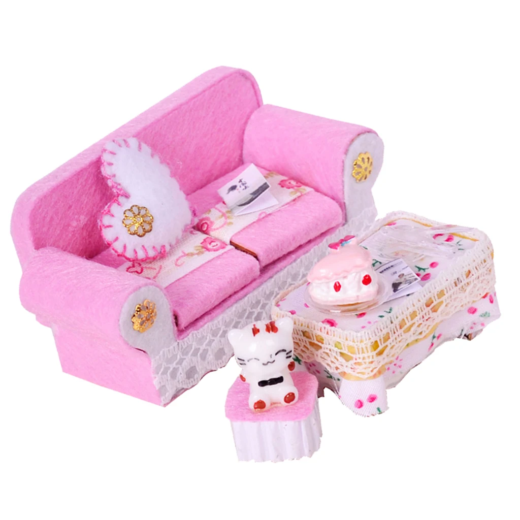 1/24 Dollhouse Miniature Living Room Furniture Sofa with Cushion & End Table Accs Pink
1/24 Dollhouse Miniature Living Room Furniture Sofa with Cushion & End Table Accs Pink