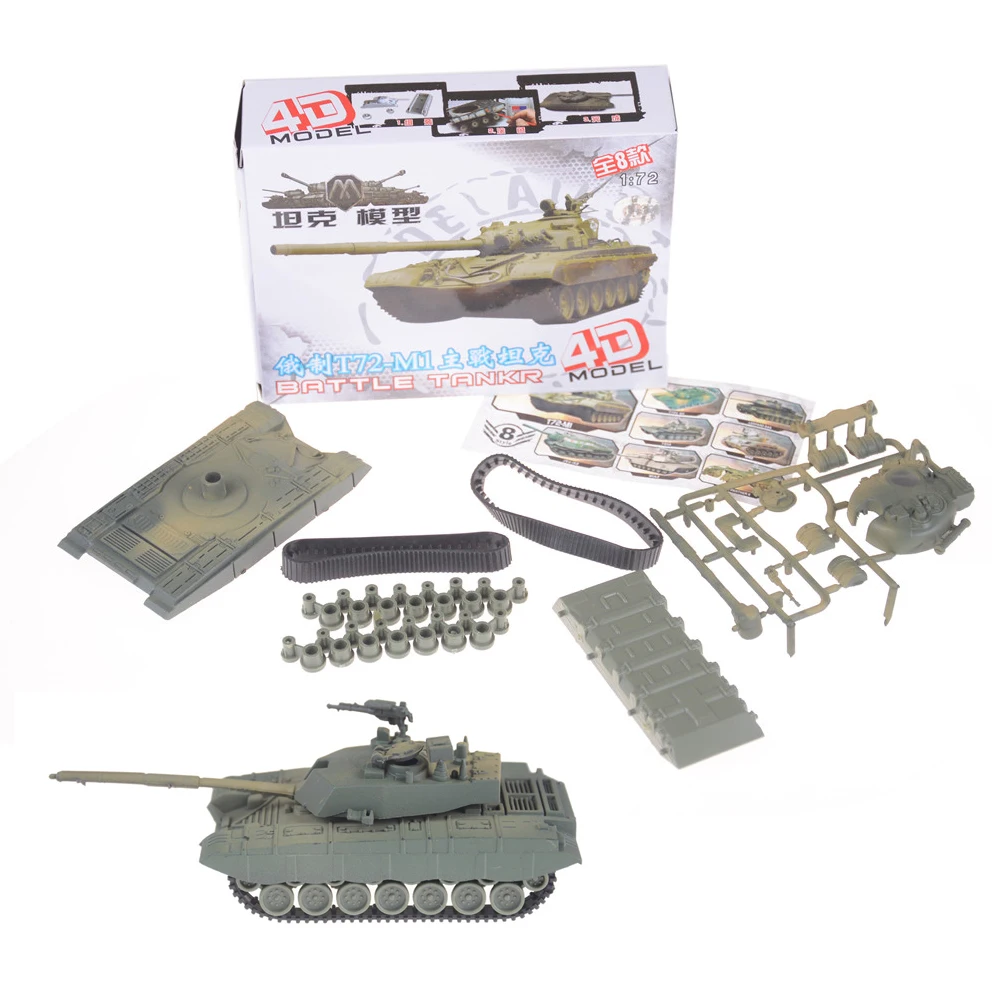 8pcs WWII Military Army Armor Battle Tank 4D Assembled Model Play Toy Kits 1:144