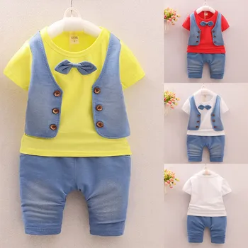 SZYADEOU Toddler Kids Baby Boys Outfits Short Sleeve T-shirt+Pants Gentleman Clothes Set Одежда для новорожденны wholesale L4
SZYADEOU Toddler Kids Baby Boys Outfits Short Sleeve T-shirt+Pants Gentleman Clothes Set Одежда для новорожденны wholesale L4