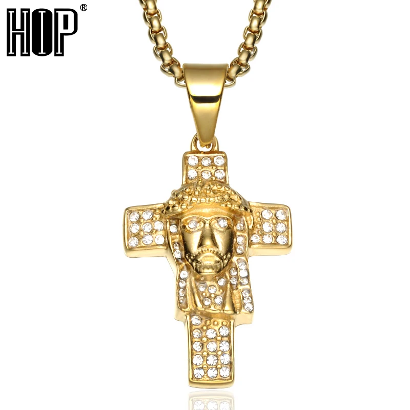 HIP Hop Bling Iced Out Crystal Cross Necklace Gold Color 316L Stainless Steel Jesus Piece Necklaces & Pendants for Men Jewelry
HIP Hop Bling Iced Out Crystal Cross Necklace Gold Color 316L Stainless Steel Jesus Piece Necklaces & Pendants for Men Jewelry