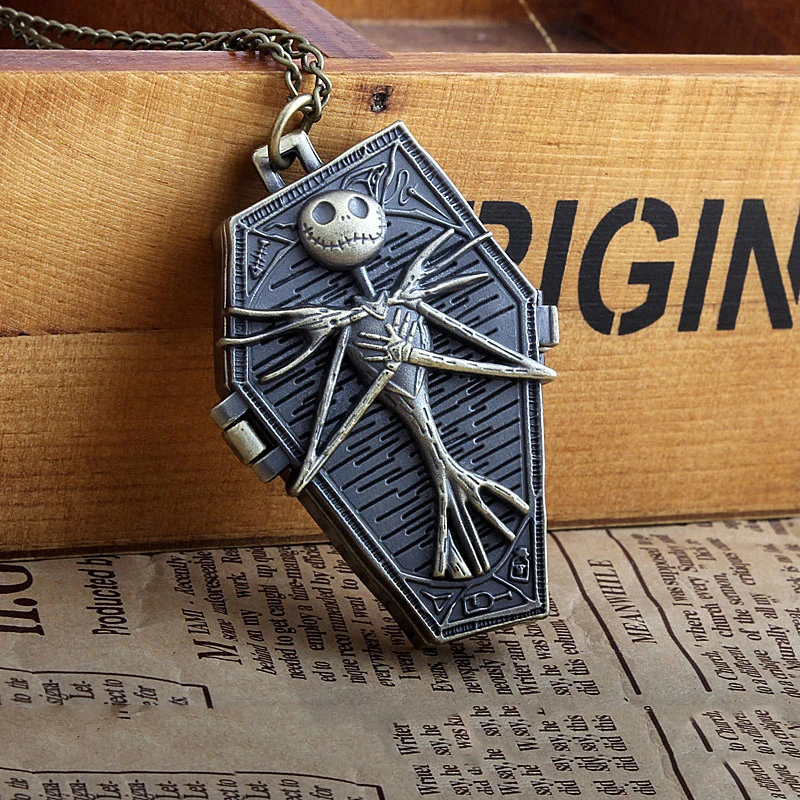 Vintage Tim Burton The Nightmare Before Christmas Quartz Pocket Watch Jack Skellington Bronze Chain Necklace Clock Women Men
Vintage Tim Burton The Nightmare Before Christmas Quartz Pocket Watch Jack Skellington Bronze Chain Necklace Clock Women Men