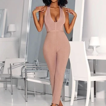 Seamyla New Bandage Jumpsuits 2020 Women's Jumpsuit Sexy Halter Backless Bodycon Wear Hot Romper Sleeveless Club Party Jumpsuits
Seamyla New Bandage Jumpsuits 2020 Women's Jumpsuit Sexy Halter Backless Bodycon Wear Hot Romper Sleeveless Club Party Jumpsuits