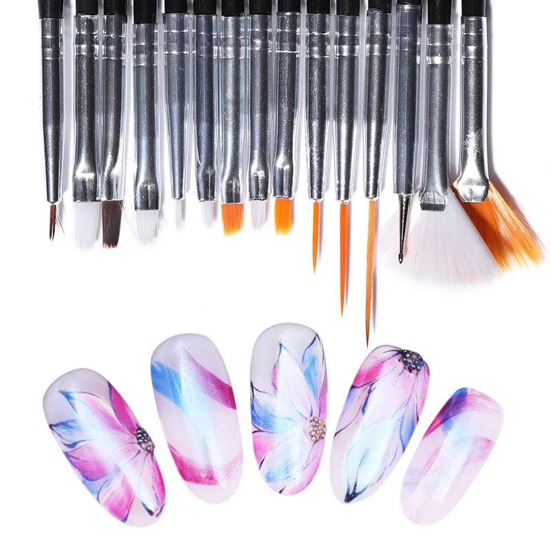 15Pcs/set Acrylic UV Gel Nail Brush Kit Coating Builder Pink Black White Dotting Painting Design Pen DIY Nail Art Tools
15Pcs/set Acrylic UV Gel Nail Brush Kit Coating Builder Pink Black White Dotting Painting Design Pen DIY Nail Art Tools