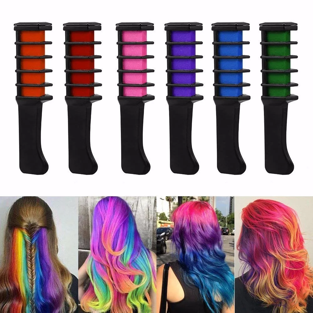 1Pc Disposable Fashion 6 Color Temporary Hair Chalk Color Comb Dye Cosplay Colorful Hair Styling Dyeing Pigment Small Comb TSLM2
1Pc Disposable Fashion 6 Color Temporary Hair Chalk Color Comb Dye Cosplay Colorful Hair Styling Dyeing Pigment Small Comb TSLM2