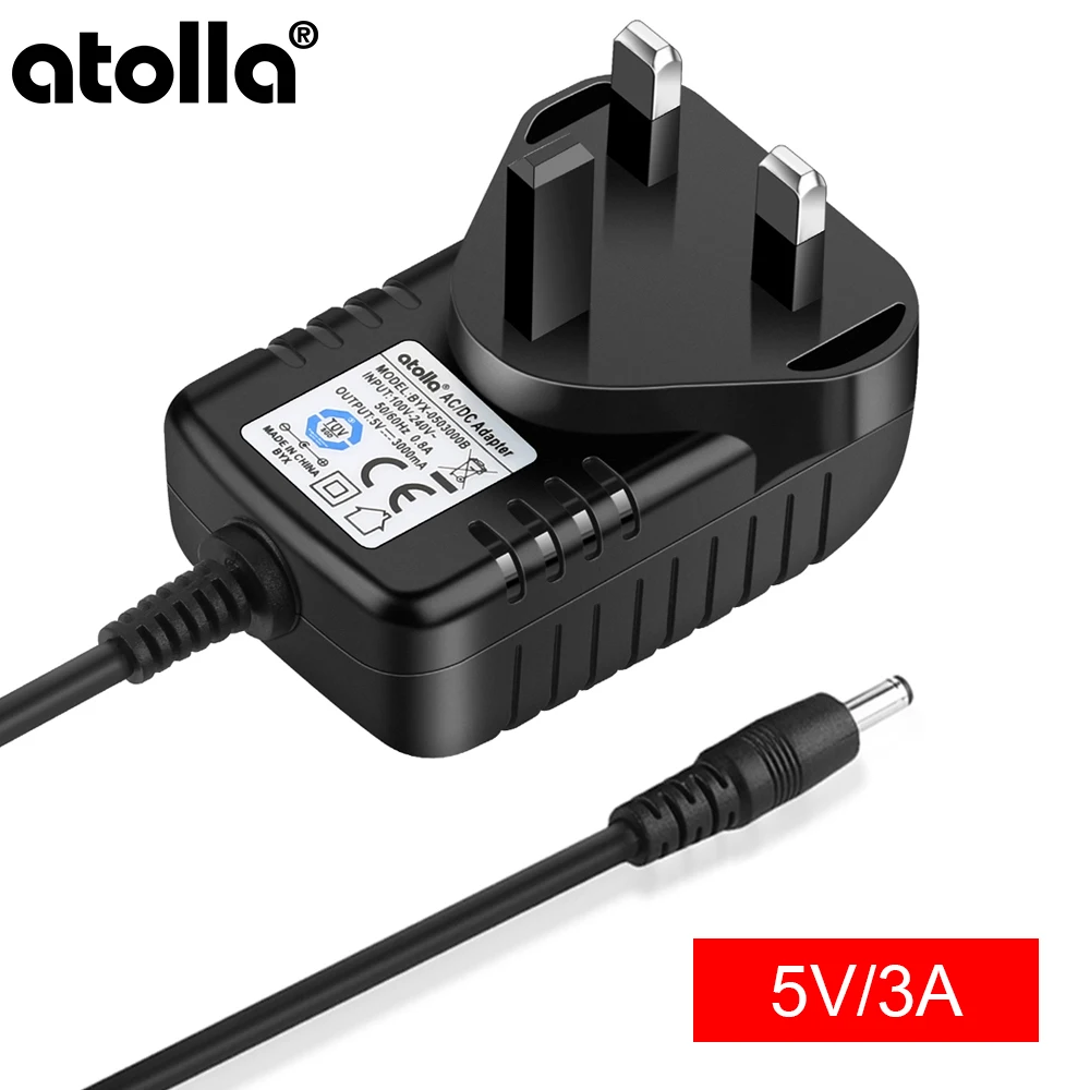 atolla 5V/3A Power Supply Adapter, External AC/DC Transformers Adaptor for USB Hub / Led Strips / IP Camera 15W UK Standard Plug
atolla 5V/3A Power Supply Adapter, External AC/DC Transformers Adaptor for USB Hub / Led Strips / IP Camera 15W UK Standard Plug