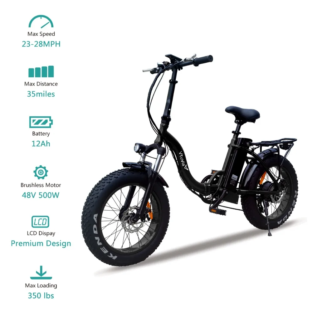 Фото Vtuvia 20 ''дюймовая Толстая шина E-bike литиевая батарея электрический велосипед