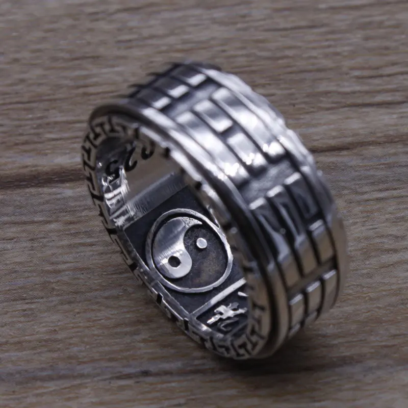 Handmade Retro Thai Silver Ring Male S925 Sterling Silver Tai Chi The Eight Diagram Ring
Handmade Retro Thai Silver Ring Male S925 Sterling Silver Tai Chi The Eight Diagram Ring
