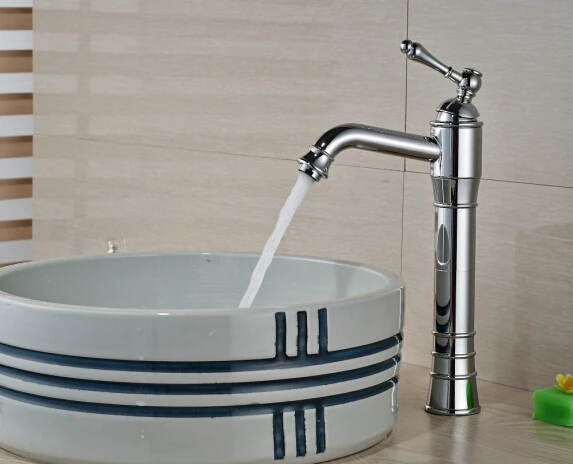 Free Shipping Deck Mounted Bathroom Height Basin Faucet Sink Mixer Tap Single Handle