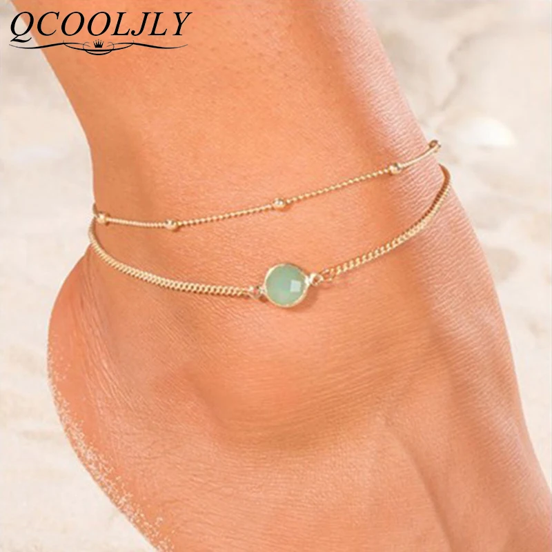 QCOOLJLY Summer Boho Stone Anklet For Woman Foot Chain Fashion Gold Color Multi Layer Anklets Bracelet Charm Foot Jewelry Gift
QCOOLJLY Summer Boho Stone Anklet For Woman Foot Chain Fashion Gold Color Multi Layer Anklets Bracelet Charm Foot Jewelry Gift