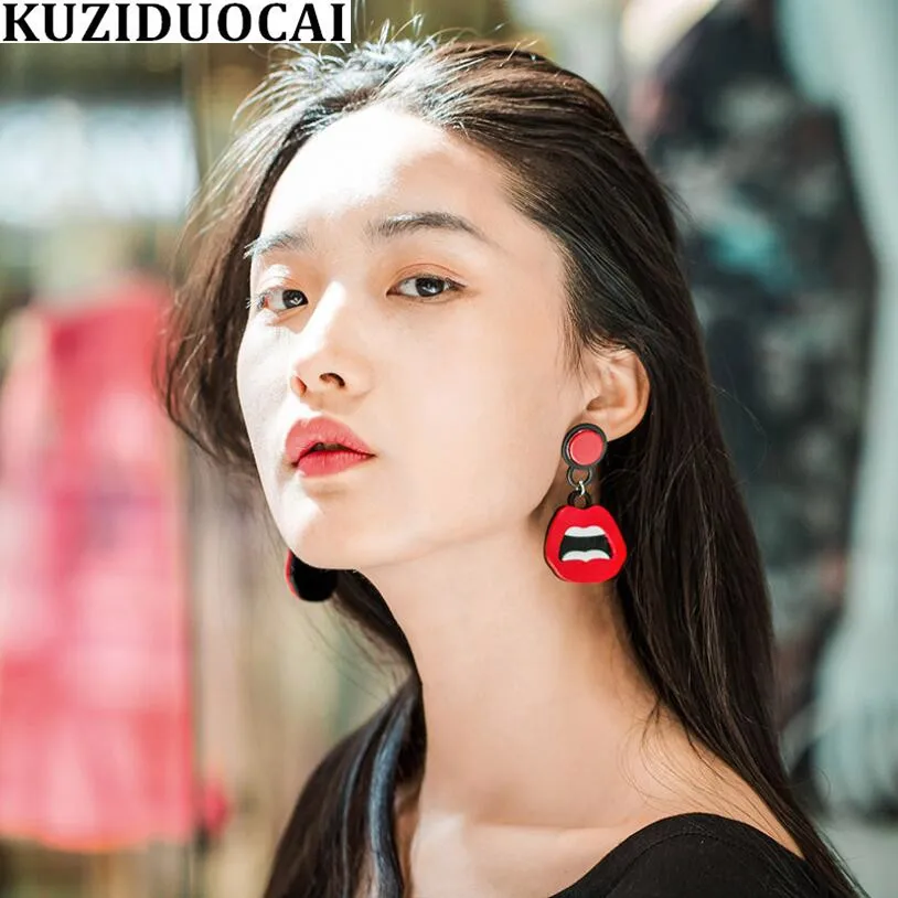 Kuziduocai New Fashion Jewelry Acetate fibre Acrylic Dangle Red Lips Statement Drop Earrings For Women Brincos Pendientes E-270
Kuziduocai New Fashion Jewelry Acetate fibre Acrylic Dangle Red Lips Statement Drop Earrings For Women Brincos Pendientes E-270