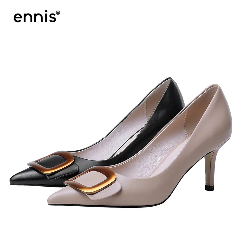 ENNIS 2019 Autumn Fashion Shoes Woman High Heel Genuine Leather Thin Heels Pointed Toe Pumps Big Buckle Ladies Shoes Black H923
ENNIS 2019 Autumn Fashion Shoes Woman High Heel Genuine Leather Thin Heels Pointed Toe Pumps Big Buckle Ladies Shoes Black H923