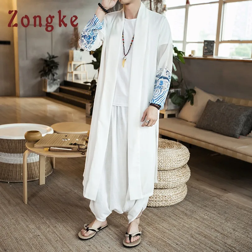 Zongke Chinese Style Chiffon Windbreaker Jacket Men Fashions Streetwear Kimono Jacket Men Coat Long Kimono Men Jacket Coat 2019
Zongke Chinese Style Chiffon Windbreaker Jacket Men Fashions Streetwear Kimono Jacket Men Coat Long Kimono Men Jacket Coat 2019