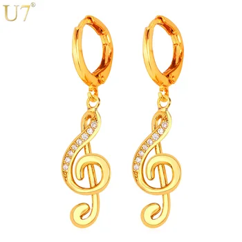 U7 New Cute Earrings Fashion Jewelry Gold/Silver Color Zirconia Music Note Drop Earrings For Women Gift E763
U7 New Cute Earrings Fashion Jewelry Gold/Silver Color Zirconia Music Note Drop Earrings For Women Gift E763