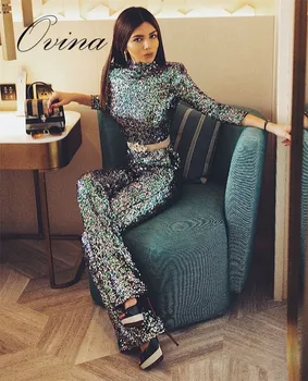Elegant Trend Tops + Pants Sequins Women's Suits Winter Luxury Celebrity Women Sets
Elegant Trend Tops + Pants Sequins Women's Suits Winter Luxury Celebrity Women Sets
