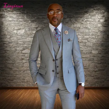 Linyixun Customized Grey Groom Tuxedos Men Suit new terno masculino Business Suit mens wedding suits 
Linyixun Customized Grey Groom Tuxedos Men Suit new terno masculino Business Suit mens wedding suits