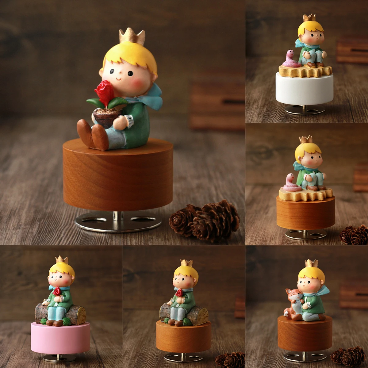 little Prince Clockwork Rotation Round Base Musical Boxes Wooden Music Box Wood Crafts Retro Gift Home Decoration Accessories
little Prince Clockwork Rotation Round Base Musical Boxes Wooden Music Box Wood Crafts Retro Gift Home Decoration Accessories