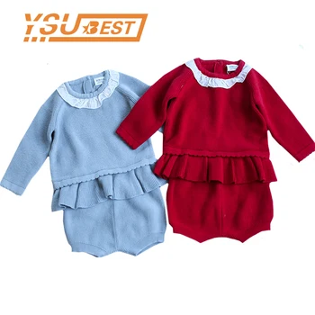 New Two Girls Suit Knit 0-3 Year Old Cotton Baby Long Sleeve Blouse + Lotus Leaf Shorts Baby Clothing Set Girls Knit Set Ruffles
New Two Girls Suit Knit 0-3 Year Old Cotton Baby Long Sleeve Blouse + Lotus Leaf Shorts Baby Clothing Set Girls Knit Set Ruffles