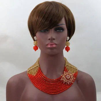 Champagne Gold/Orange African Wedding Party Beads Jewelry Set Nigerian Costume Crystal Beaded Necklace Set Free Shipping ALJ532
Champagne Gold/Orange African Wedding Party Beads Jewelry Set Nigerian Costume Crystal Beaded Necklace Set Free Shipping ALJ532
