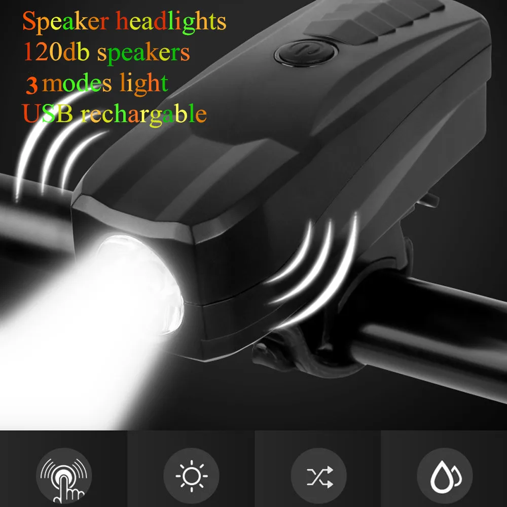 Bicycle Light Bright Lamp Speaker Headlights With 120dB Horn IPX4 Waterproof USB Rechargeable LED MTB Bike Cycling Light P3
Bicycle Light Bright Lamp Speaker Headlights With 120dB Horn IPX4 Waterproof USB Rechargeable LED MTB Bike Cycling Light P3
