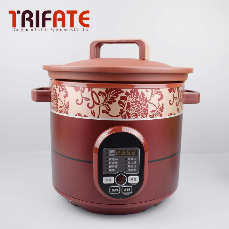 Здоровая фиолетовая глина redware большая емкость 4л 450 Вт электрическая плита суп