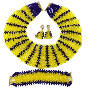 Fashion Yellow and Royal Blue African Wedding Beads Nigerian Necklace Bridal Party Jewelry Set 10C-SXK-021
Fashion Yellow and Royal Blue African Wedding Beads Nigerian Necklace Bridal Party Jewelry Set 10C-SXK-021