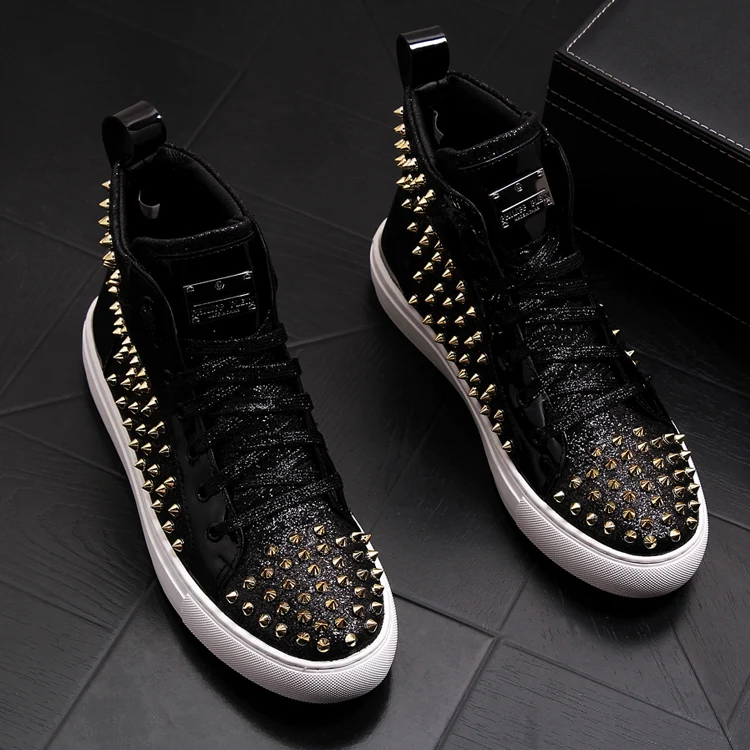 2019 Men new hip hops high rivet Street shoes Sheet Casual Platform Weeding Flats Brand Designer prom Dress chaussure homme
2019 Men new hip hops high rivet Street shoes Sheet Casual Platform Weeding Flats Brand Designer prom Dress chaussure homme