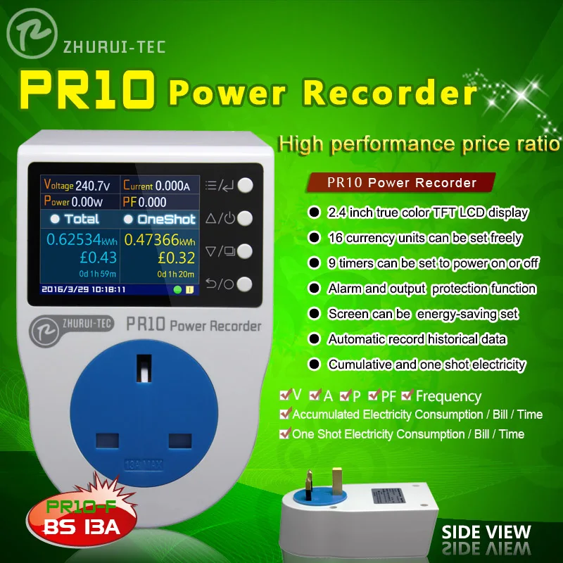 PR10-F UK 13A power metering socekt/ kwh meter/ 0.1~3250w/watt meter/power recorder/Automatic record historical data PR10-F UK 13A power metering socekt/ kwh meter/ 0.1~3250w/watt meter/power recorder/Automatic record historical data<br><br>Aliexpress