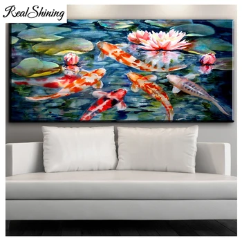 Diamond Embroidery koi Fish Lotus Diy Diamond Painting Full Square round drill diamond mosaic picture pastes Needlework FS5120
Diamond Embroidery koi Fish Lotus Diy Diamond Painting Full Square round drill diamond mosaic picture pastes Needlework FS5120