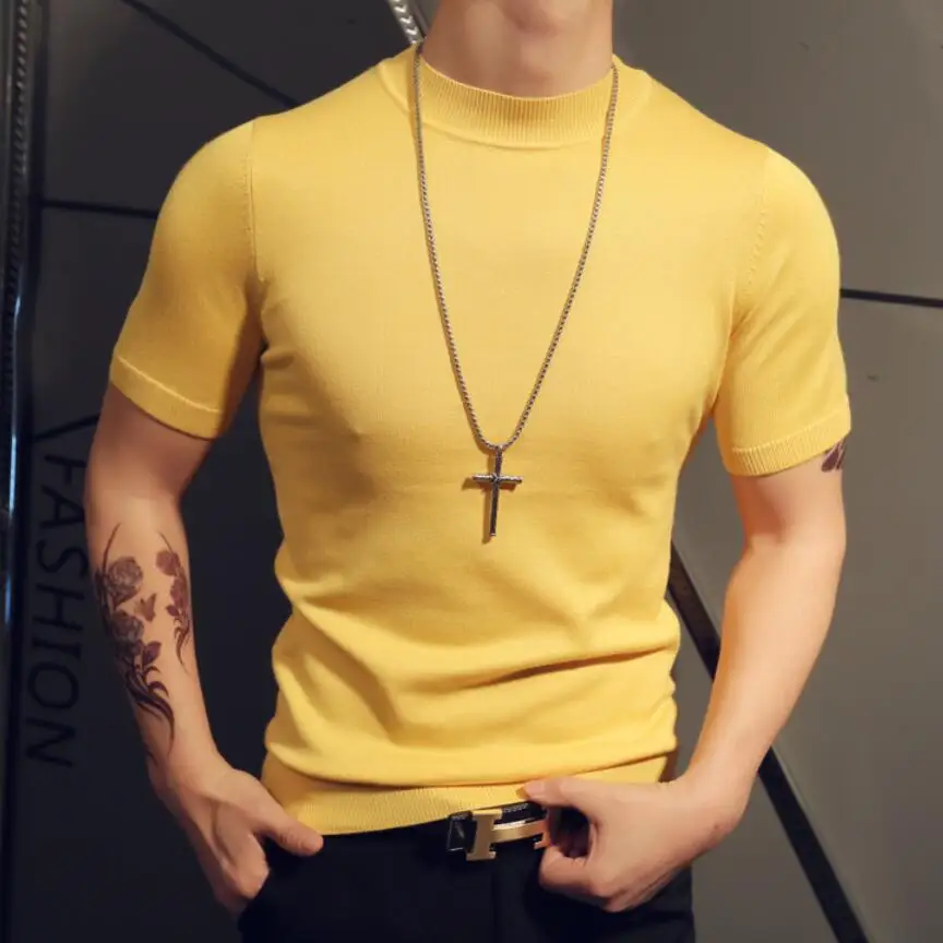 2019 premium brand Fashion Men's slim Leisure pure cotton short sleeve sweater/Male High collar Knit shirt Casual clothes S-XXXL
2019 premium brand Fashion Men's slim Leisure pure cotton short sleeve sweater/Male High collar Knit shirt Casual clothes S-XXXL