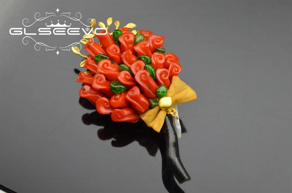 GLSEEVO Natural Bamboo Coral Rose Flower Brooch Pins Peridot Brooches For Women Dual Use Designer Luxury Fine Jewelry GO0256
GLSEEVO Natural Bamboo Coral Rose Flower Brooch Pins Peridot Brooches For Women Dual Use Designer Luxury Fine Jewelry GO0256