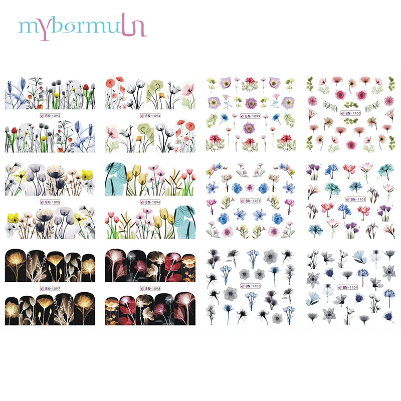 12 Style Tulip Floral Pattern Water Nail Sticker Decal Rose Transfer Tip Watermark Painting Slider Full Cover Wraps BN1093-1104
12 Style Tulip Floral Pattern Water Nail Sticker Decal Rose Transfer Tip Watermark Painting Slider Full Cover Wraps BN1093-1104