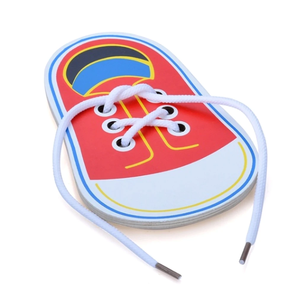 1PC Wooden Lacing Shoe Toy Learn to Tie Laces Threading Educational Motor Skills Toys Montessori Early Teaching Toy
1PC Wooden Lacing Shoe Toy Learn to Tie Laces Threading Educational Motor Skills Toys Montessori Early Teaching Toy