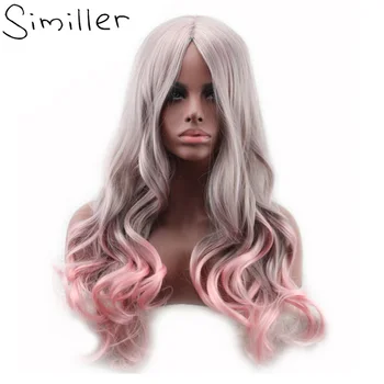 Similler Two Tones Ombre Long Curly Hair For Women Afircan American Synthetic Wigs Cosplay Grey/Pick
Similler Two Tones Ombre Long Curly Hair For Women Afircan American Synthetic Wigs Cosplay Grey/Pick
