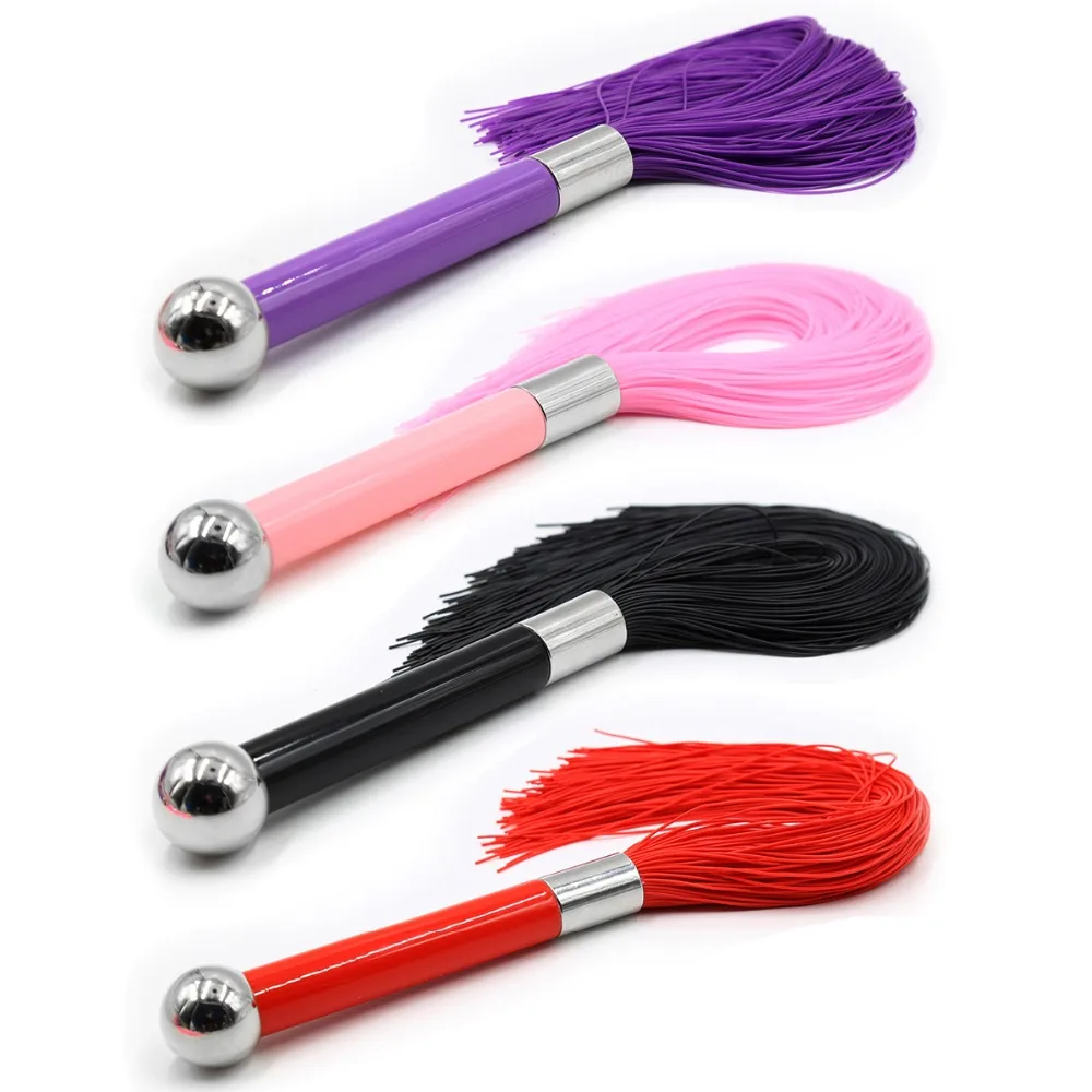 40cm Thick Silicone Tassel Spanking Whip Slap Body Strap Beat Lash Flog Tool Fetish SM Adult Game Sex Toy For Couple Men Women