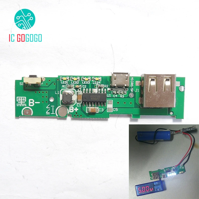 5V 1A Power Bank Charger Module Charging Circuit Board Step Up Boost Power Module
5V 1A Power Bank Charger Module Charging Circuit Board Step Up Boost Power Module