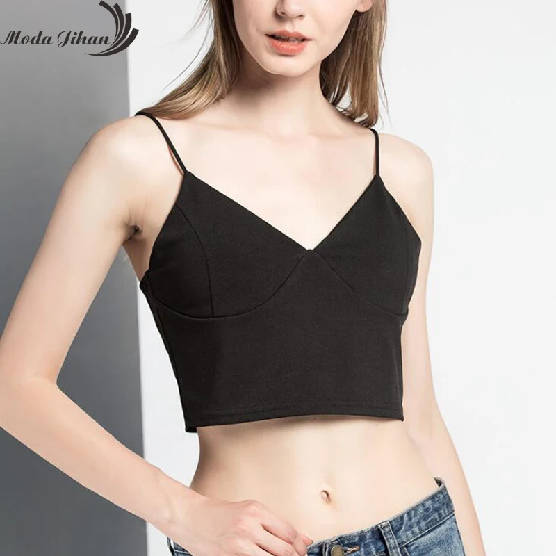 Moda Jihan женские облегающие топы-трубы укороченный топ хлопковый бюстгальтер