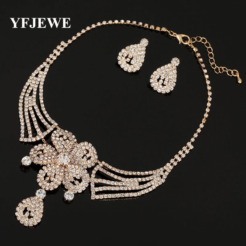 YFJEWE New Design Women bridal Wedding Jewelry Sets Charm Rhinestone Crystal Pendant Necklaces Earrings Sets best sell N337
YFJEWE New Design Women bridal Wedding Jewelry Sets Charm Rhinestone Crystal Pendant Necklaces Earrings Sets best sell N337