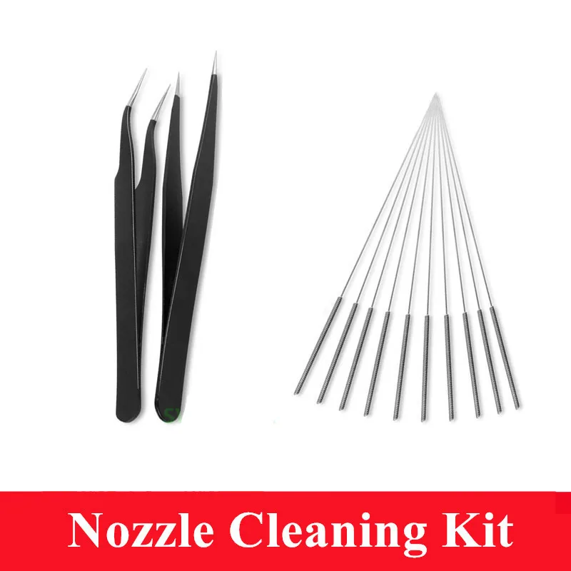 12pcs/set Nozzle Cleaning Kit Toolkit 0.2mm-0.4mm Stainless Steel Needles + Tweezers 3D printer accessories
12pcs/set Nozzle Cleaning Kit Toolkit 0.2mm-0.4mm Stainless Steel Needles + Tweezers 3D printer accessories