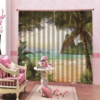 2Pcs/Set Beach Coconut Window Curtains For Living Room Bedroom Kitchen 3D Blinds Finished Drapes Blackout Curtains Accessoires
2Pcs/Set Beach Coconut Window Curtains For Living Room Bedroom Kitchen 3D Blinds Finished Drapes Blackout Curtains Accessoires