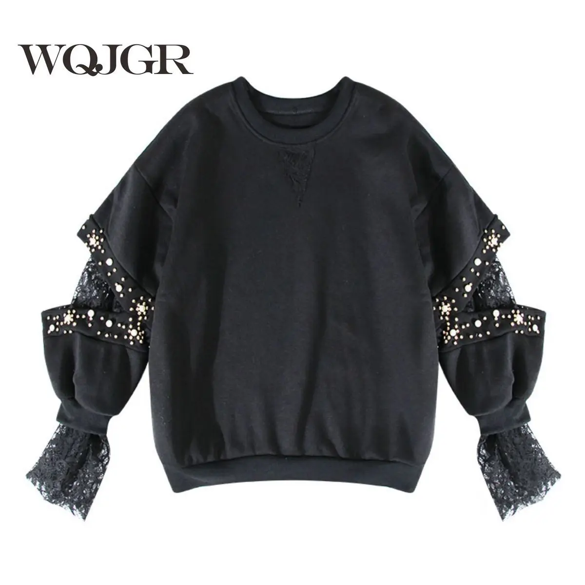 2017 Autumn Pullovers Women Hoodies Nail Pearl Hollow Out Embroidery Split Joint Lace Cuff Head Women's Sweater
2017 Autumn Pullovers Women Hoodies Nail Pearl Hollow Out Embroidery Split Joint Lace Cuff Head Women's Sweater