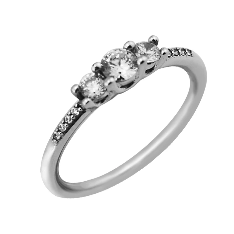 Фото Серебряное кольцо сказочное с прозрачным фианитом для женщин Anel Feminino 100% 925