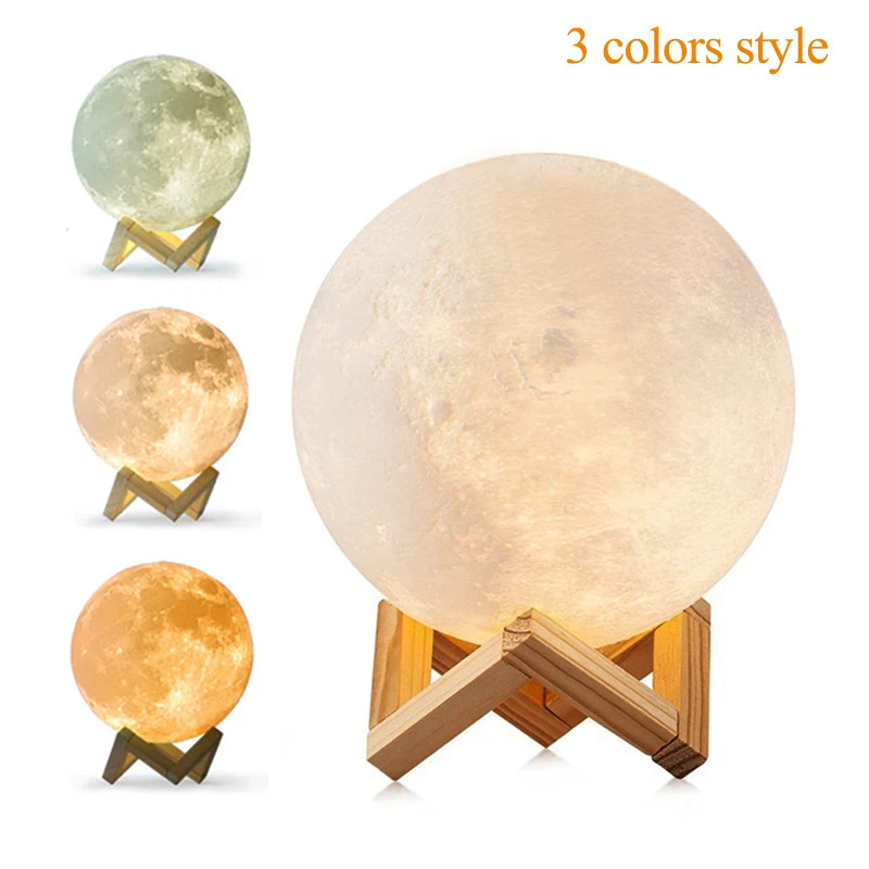 3D Print Moon Lamp 3 Color Change USB Rechargeable LED Moon Night Light Touch Control Creative Children Gifts Toys
3D Print Moon Lamp 3 Color Change USB Rechargeable LED Moon Night Light Touch Control Creative Children Gifts Toys