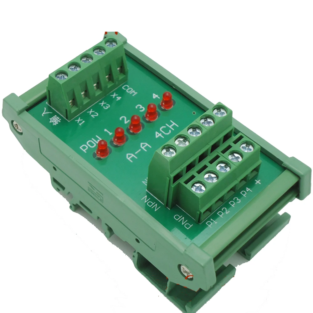 Polarity Interchange Converter of PLC NPN and PNP Signal 4 Ways Terminal Blocks Plate
Polarity Interchange Converter of PLC NPN and PNP Signal 4 Ways Terminal Blocks Plate