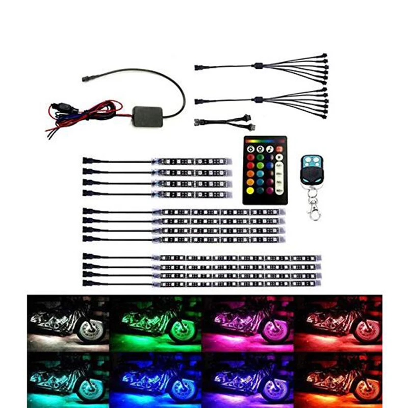 12 Pcs 5050 SMD Strip Flexible RGB Flashing Light Decorative Lamp LED Remote Control Motorcycle Wireless Remote Waterproof
12 Pcs 5050 SMD Strip Flexible RGB Flashing Light Decorative Lamp LED Remote Control Motorcycle Wireless Remote Waterproof