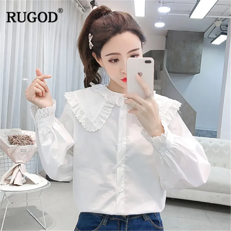 RUGOD Elegant white shirts women Casual lace hollow oout patchwork blouses female korean long sleeve spring summer lady blouses
RUGOD Elegant white shirts women Casual lace hollow oout patchwork blouses female korean long sleeve spring summer lady blouses